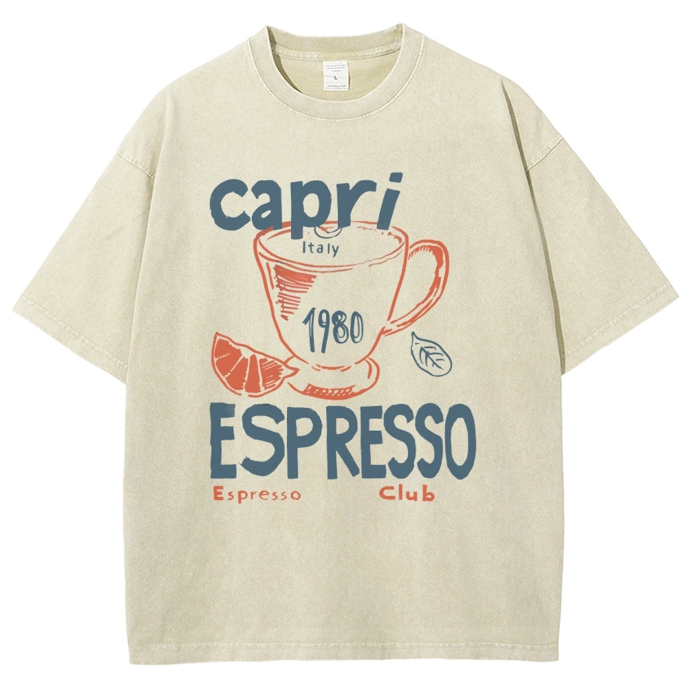 

Capri Italy Espresso Social Club 1980 T-shirt Italian Cafe Style Vintage Unisex T-Shirt Retro Coffee Design Capri Espresso Tee