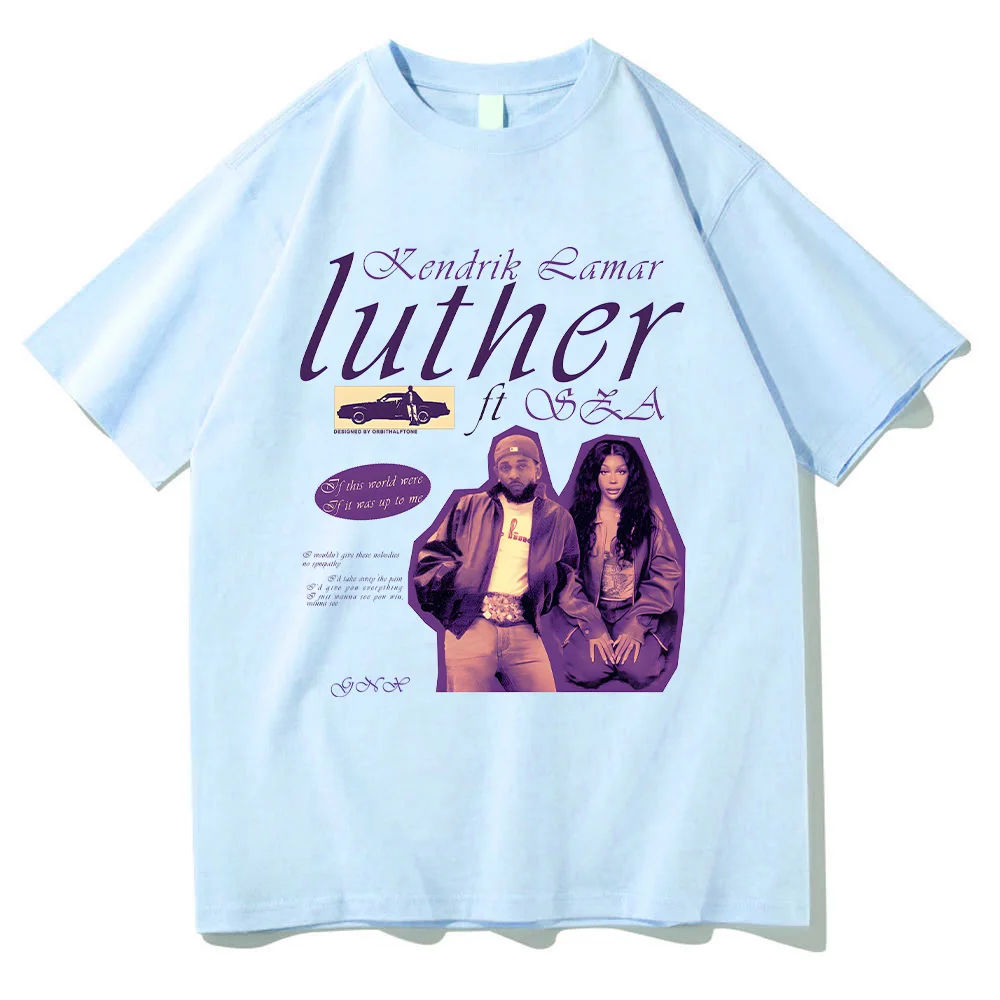 SZA كندريك لامار التي شيرت لوثر ألبوم جديد تيز الرجال النساء Harajuku خمر للجنسين القطن ملابس عالية الجودة مروحة الهدايا تي شيرت #5