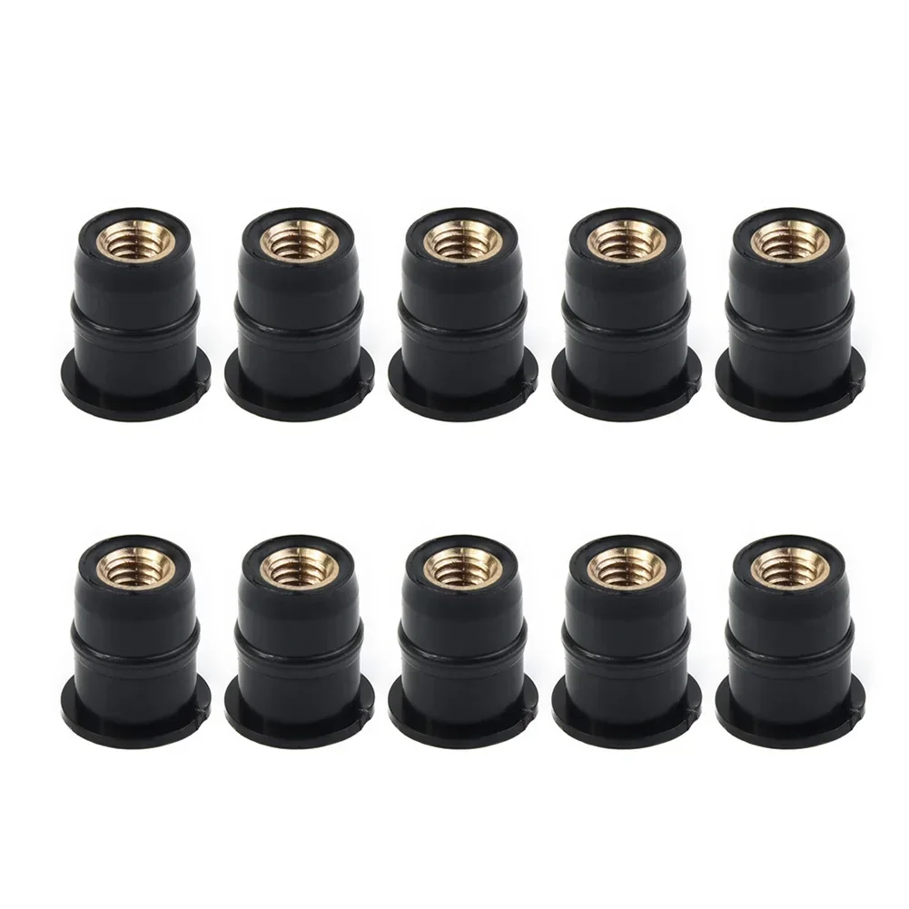 10PCS Motorcycle Windshield Rubber Nuts M5 Vibration Damper Panel Mounting 5mm For Car Bodywork Motorcycle