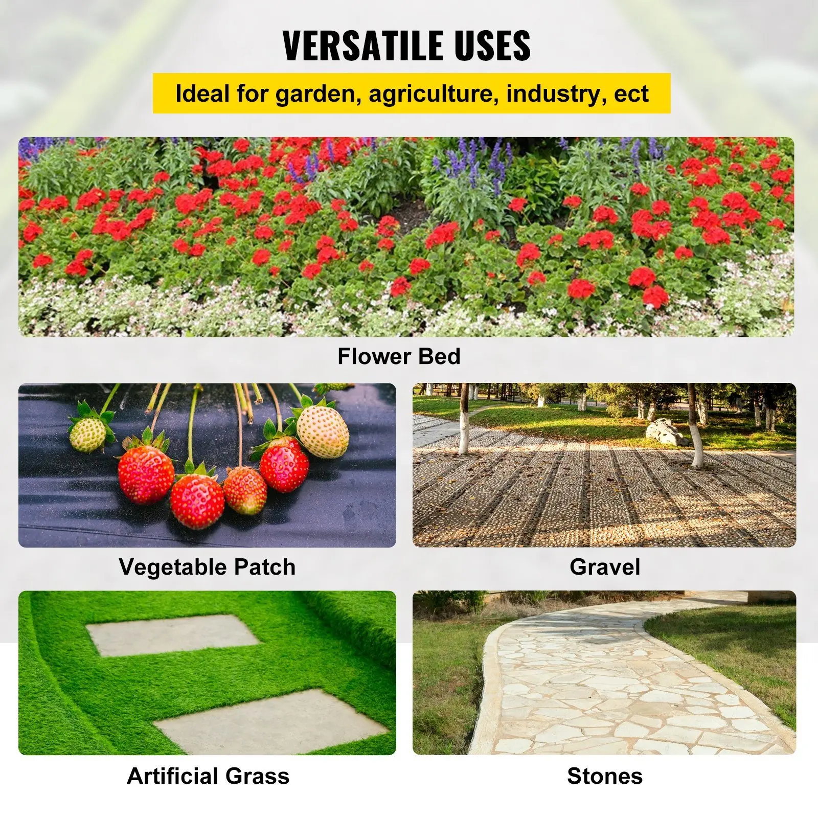 

High Permeability Good for Flower Bed, Polyethylene Ground Cover Woven Weed Control Fabric,