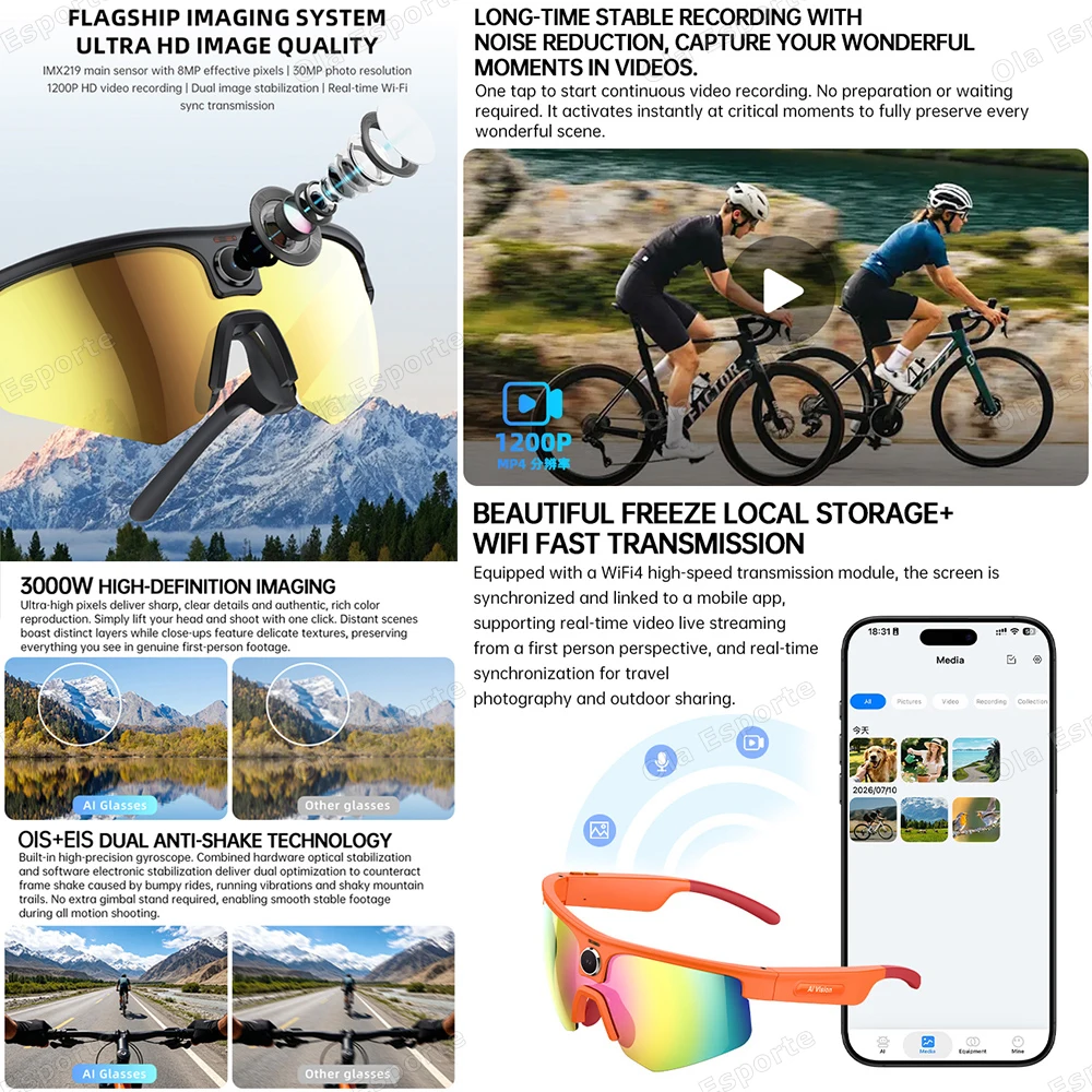 新発売 2026 AIスマート撮影・録画グラス 800Wカメ - Smart Glasses Camera Video Recording 1080P のレビューと価格