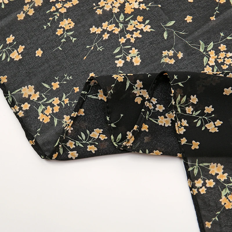 Fazzoletto in Chiffon con stampa di moda floreale elegante donna musulmana sciarpa quadrata da donna morbida Casual stole avvolgenti all\'ingrosso