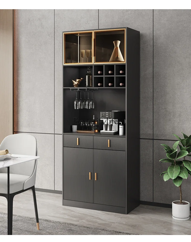 

yj5Light Luxury Glass Door Wine Cabinet Modern Minimalist Living Room Small Wine Cabinet Display Cabinet
