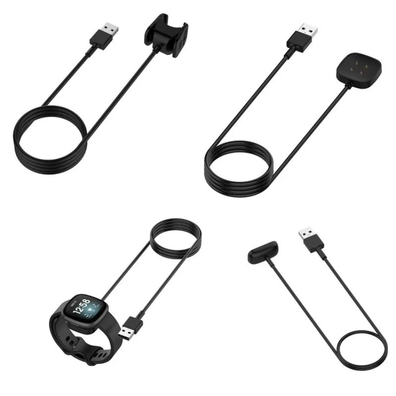 USB Cable Charger Plugs for Fitbit Sense 2 Versa 1 2 3 4 Lite Charge 2 3 4 5 6/ Blaze /Luxe / Ionic /Alta HR