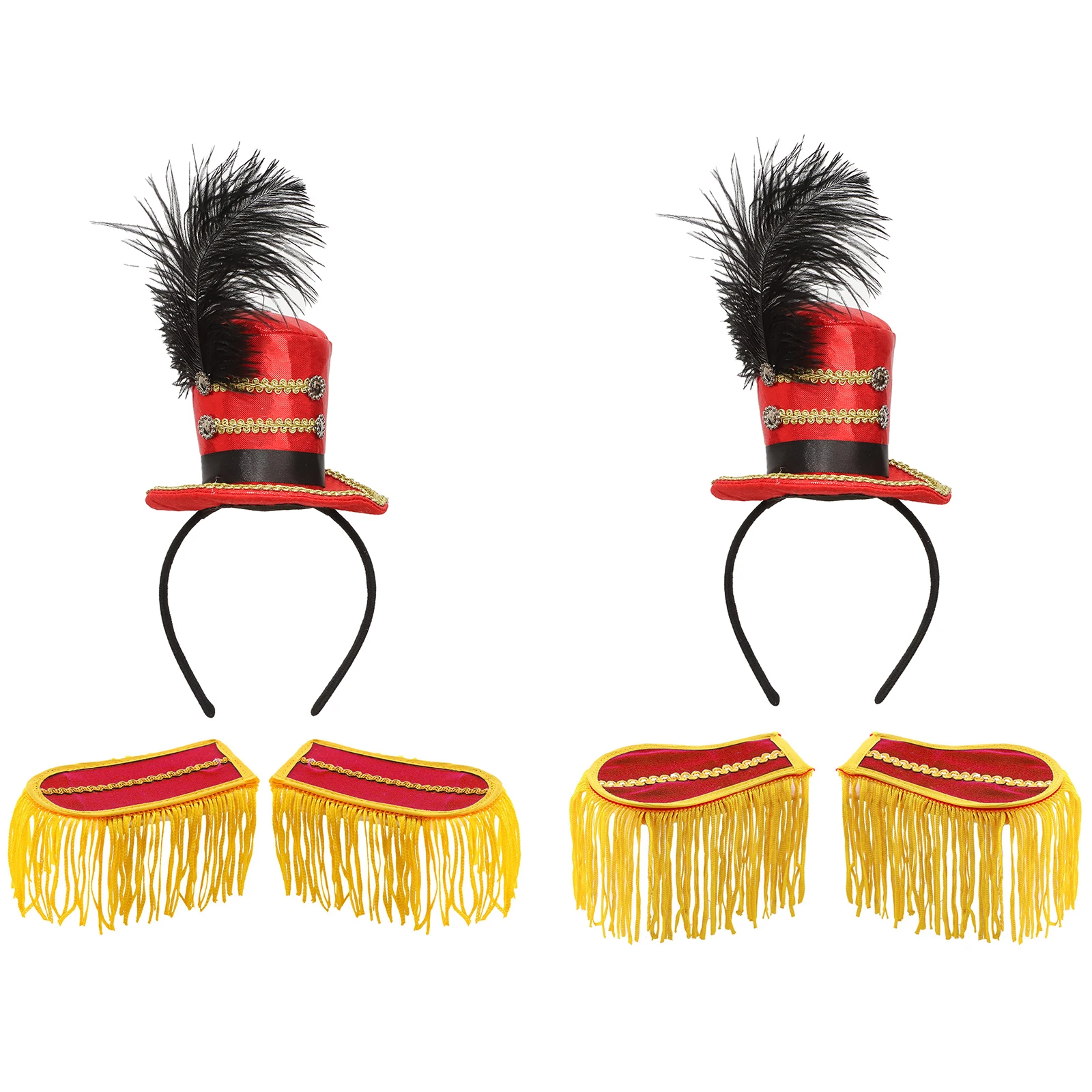مجموعة إكسسوارات تنكرية للبالغين والأطفال أغطية رأس مزينة بالريش مع كتاف بشراشيب لأداء الحفلات والمناسبات