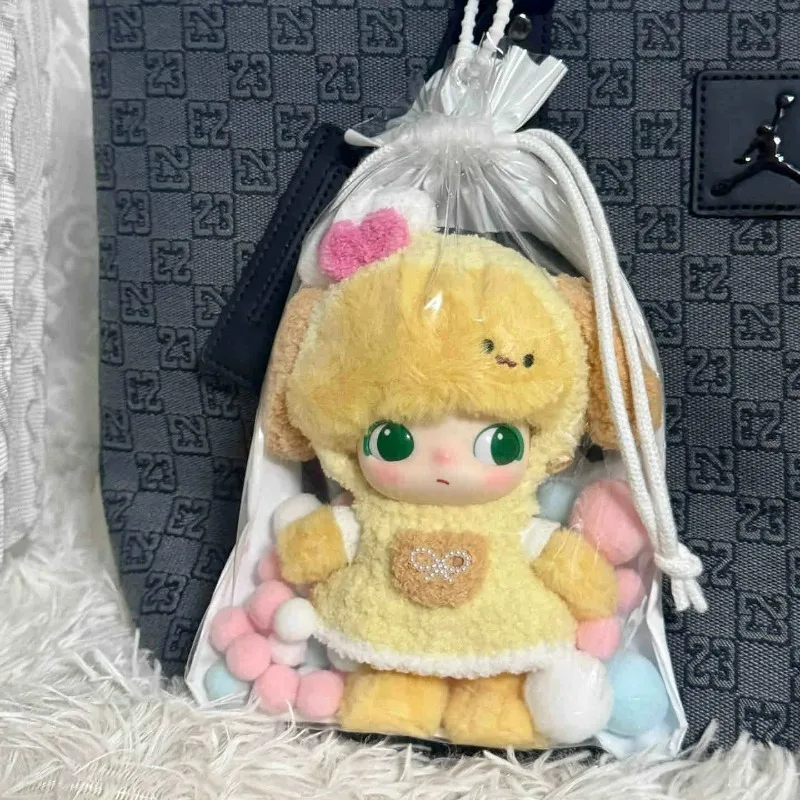 Dustproof Transparent Doll Protective Cover with Drawstring Design Simple and Fashionable Can Be Hung on Bag Keychain