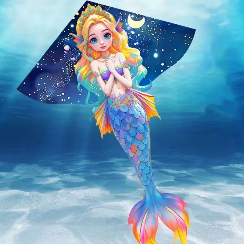 Zeemeermin vlieger Nieuwe vlieger vlieg speelgoed voor kinderen vliegers fabriek outdoor strand vliegers stof 3d kite wind vlieger staaf surf vleugel vogel speelgoed jouet