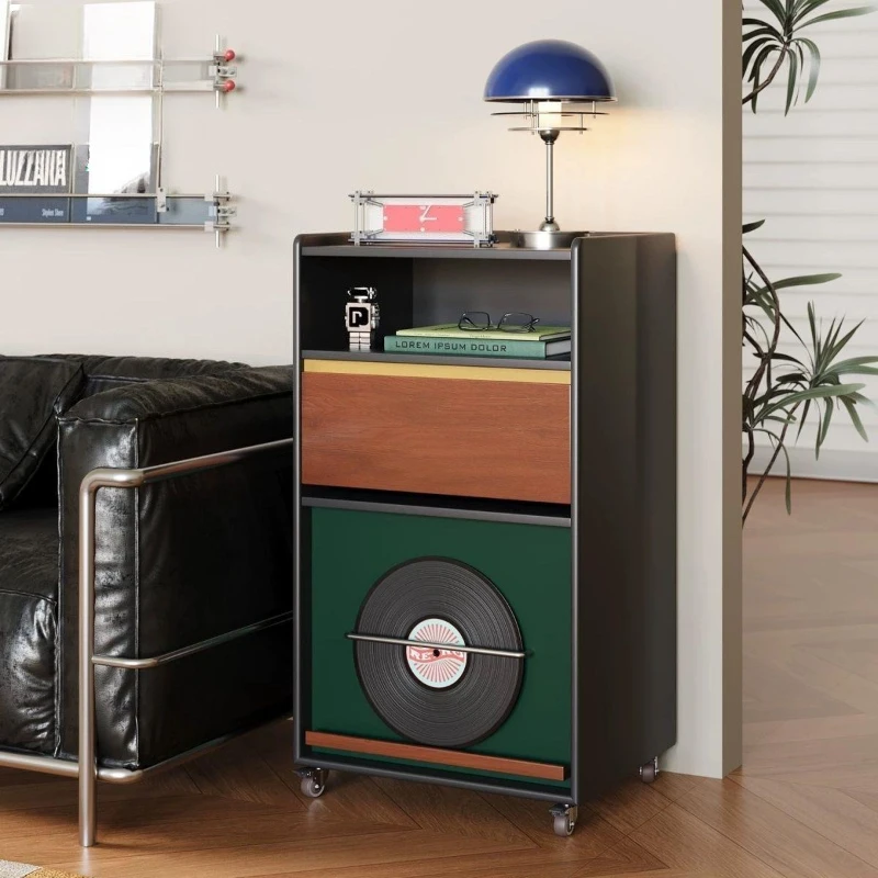 Solid wood sofa side cabinet Side cabinet Movable locker Living room coffee table
