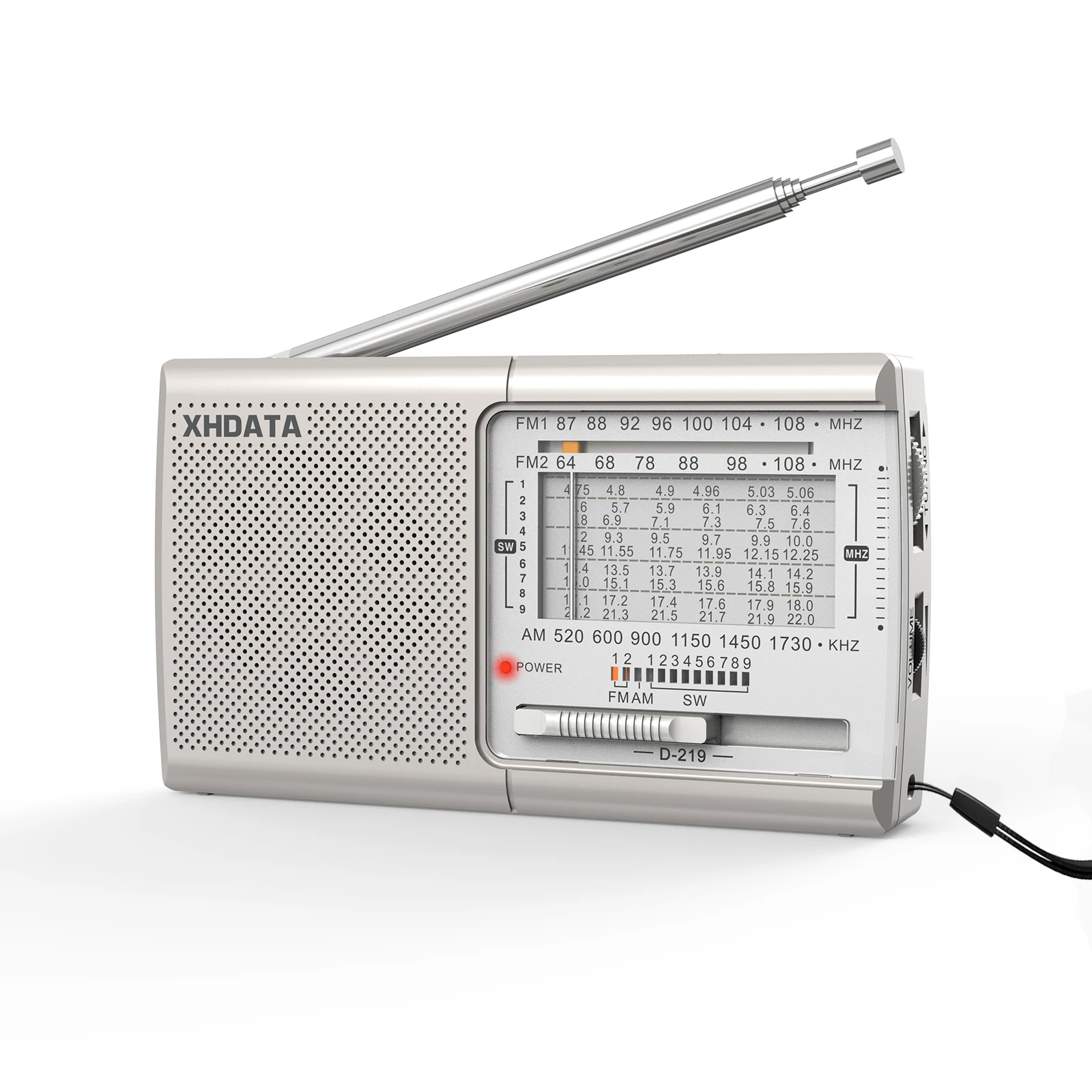 XHDATA D219 FM1-2/AM/SW1-9 11 バンドワールドラジオ受信機微調整