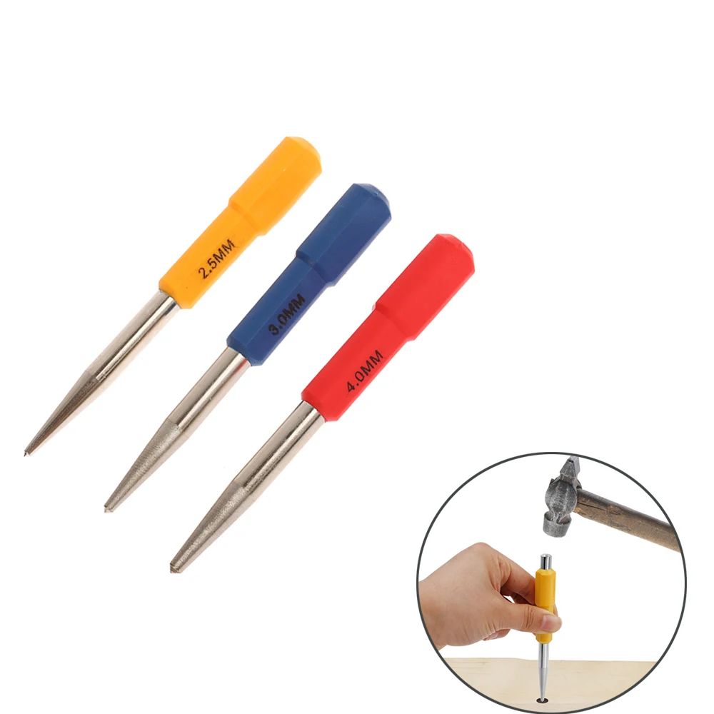 3Pcs/set Center Punch High Hardness Positioning Punch Chisel Pricker Durable Central Hole Positioning Tools