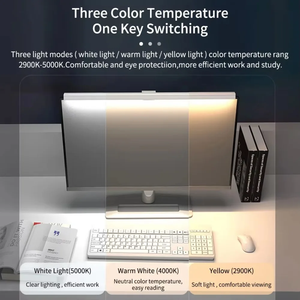 50cm Computer Monitor Light Bar Screen Hanging Lights Stepless Dimming USB Desk Lamp For Study Reading Light Table Monitor Lamp