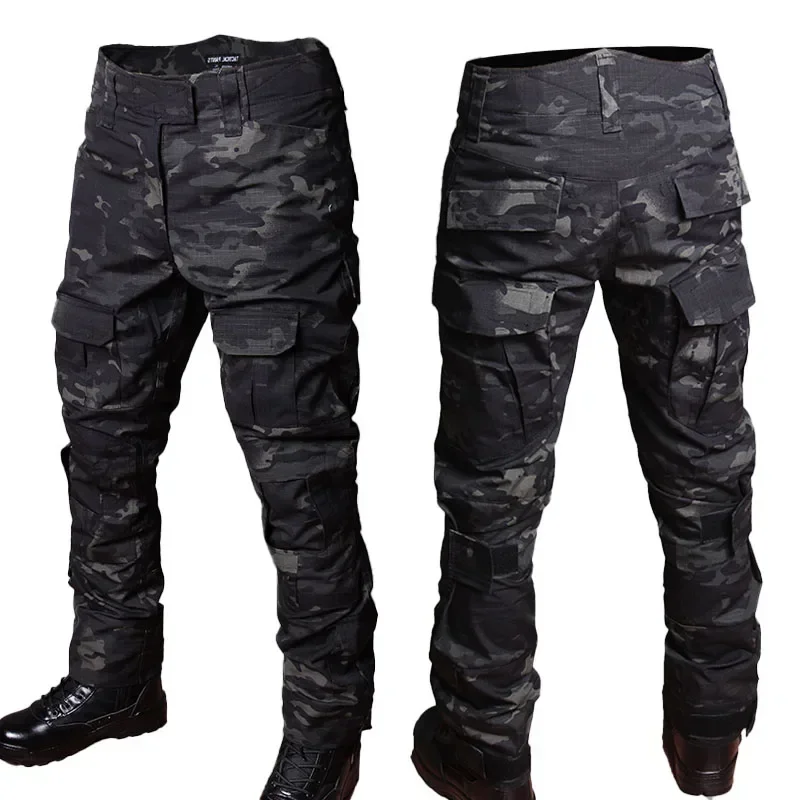 NONE RU Camo Taktische Sets Männer Im Freien Atmungsaktive Langarm T Shirts + Multi-tasche Gerade Cargo Hose 2Pcs anzug Training Kampf Set 7