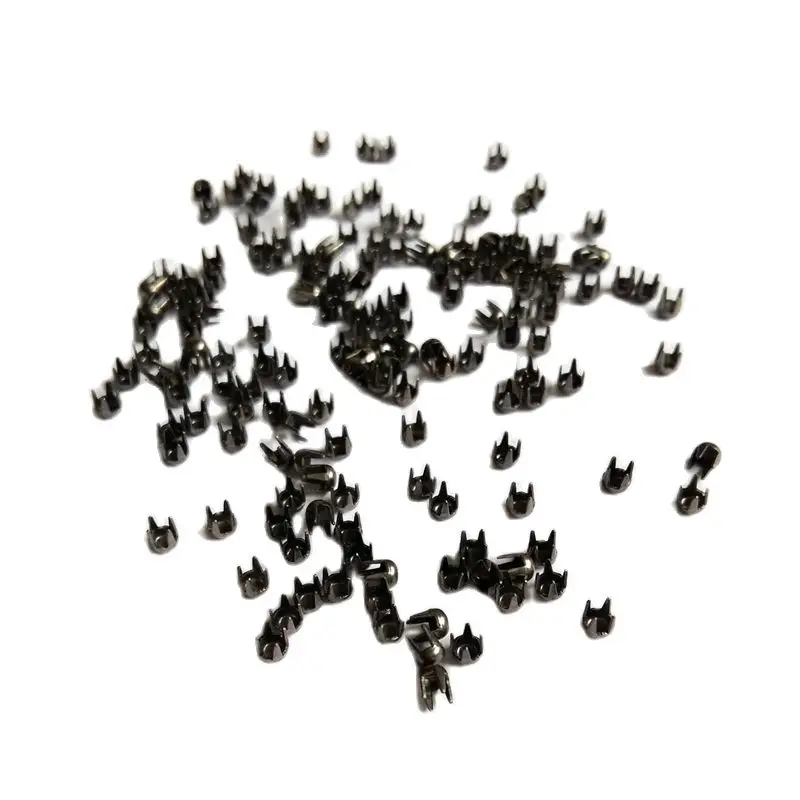 500pcs/lot 3mm black / Silver Color Metal Riveting Round Stud Four Claws Punk Rock Spike DIY Rivet Garment Rivets