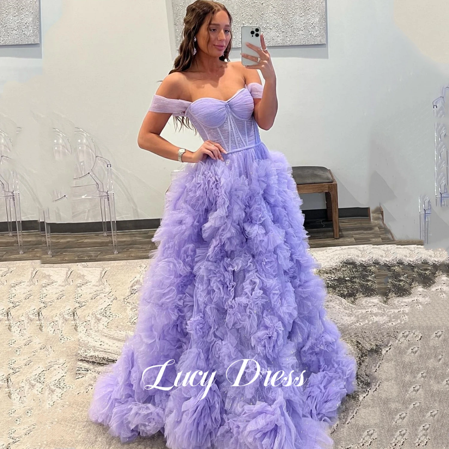 Birthday Party Ball Gown Fluffy Engagement Dress Mesh Layering Line A Luxury Evening Dresses Customized Elly Woman Graduation