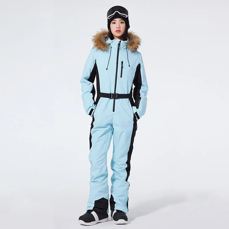 2025 New One-piece Ski Suits for Women Winter Outdoor Windproof Waterproof Skiing Sets Warm Breathable Snowboarding Jumpsuits