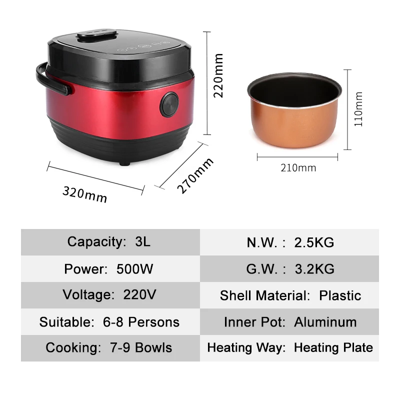 Penanak Nasi Listrik 3 Liter Penanak Nasi Layar Sentuh Digital Karbohidrat Rendah Gula Multifungsi