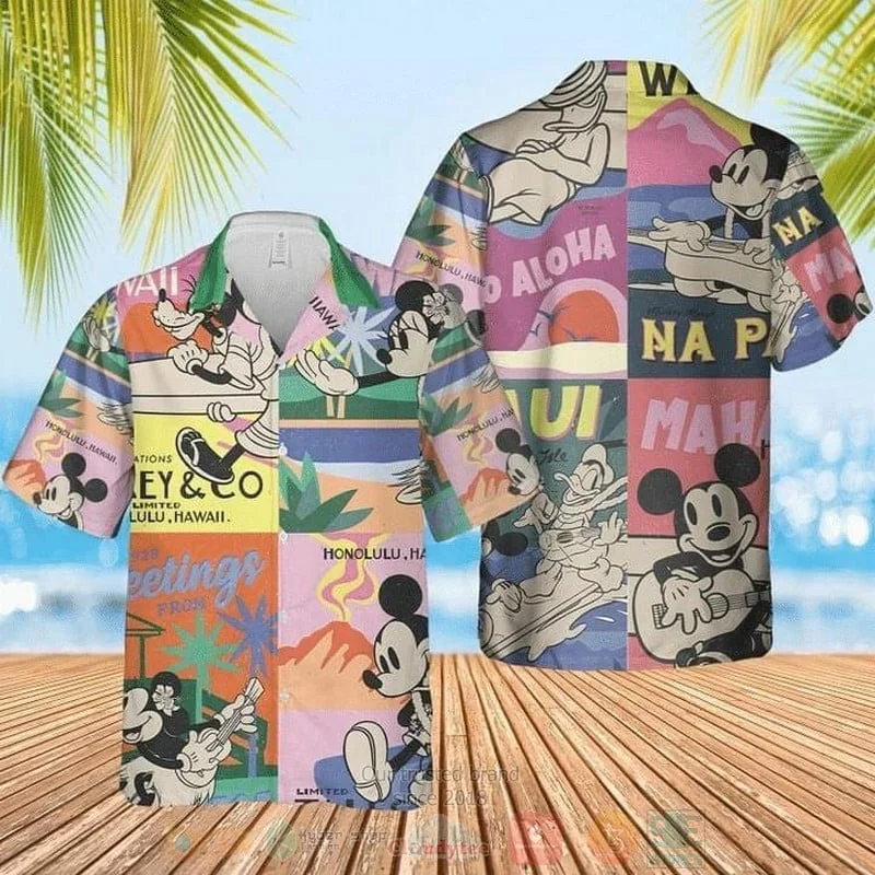 

Disney Mickey and Minnie Mouse Hawaiian Shirt Disney's Magic Land Hawaiian Shirt Fashion Beach Button Down Shirt Men Women Shirt