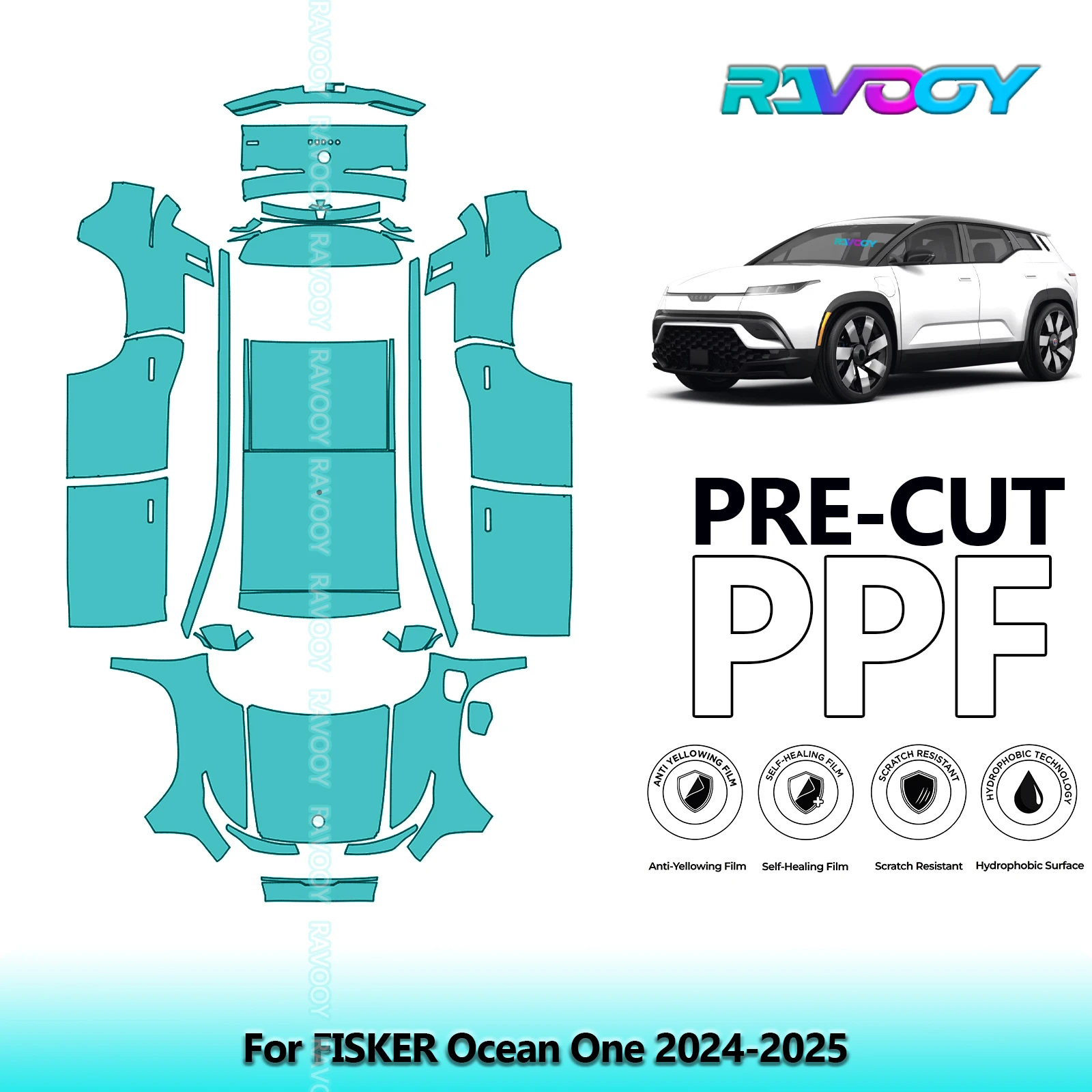 

Full Vehicle Clear Bra Precut PPF Paint Protection Film For FISKER Ocean One 2024-2025