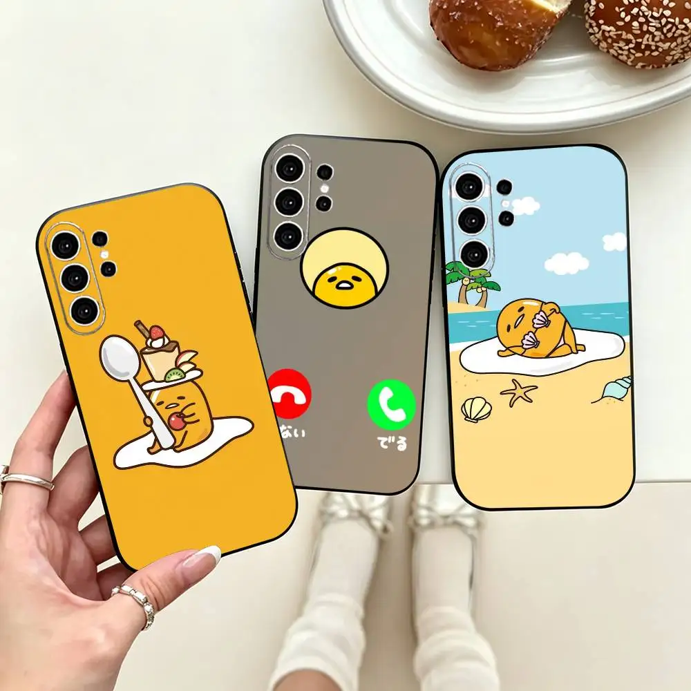Cartoon P-Gudetama-a  Phone Case Black Silicone Soft For Samsung S25,S24,S21,S22,S23,S30,Ultra,S20,Plus,Fe,Lite