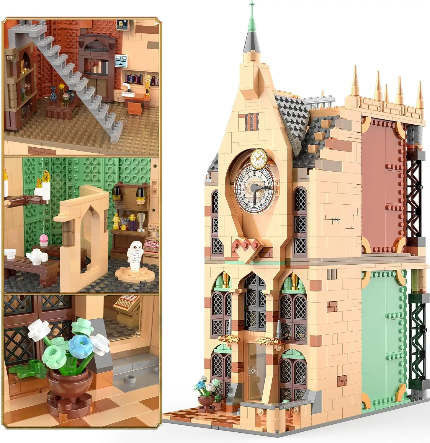 

1071PCS Clock Tower Toy Building Set, Harry Theme Castle Building Toys Build and Play