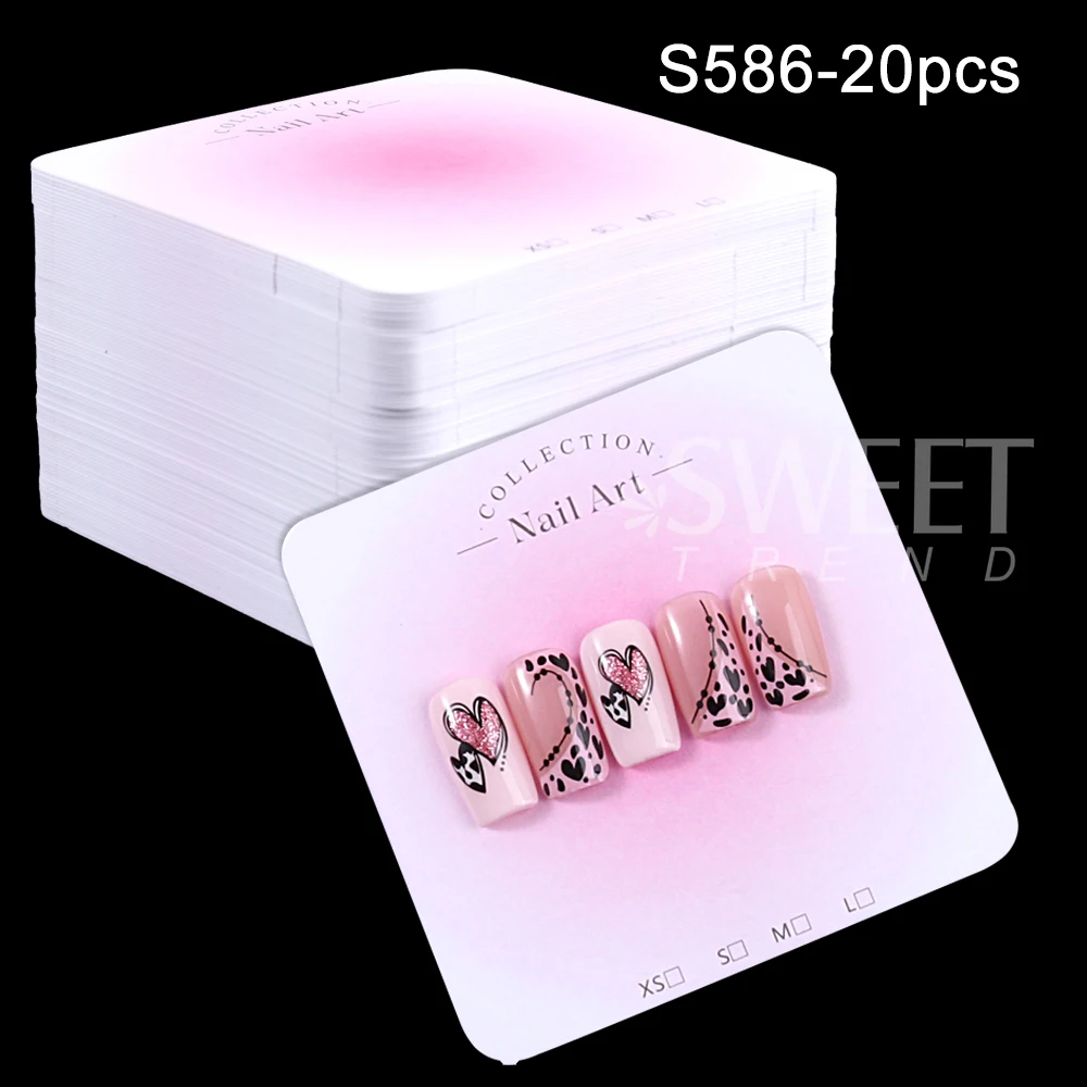 20/30/50/100 Stück 6,5x6,5cm Nail-Art-Präsentationskarten, Verpackungskarten für Press-on-Nägel, Maniküre-Kunstnägel-Display-Deko-Paketkarten – Detail 7