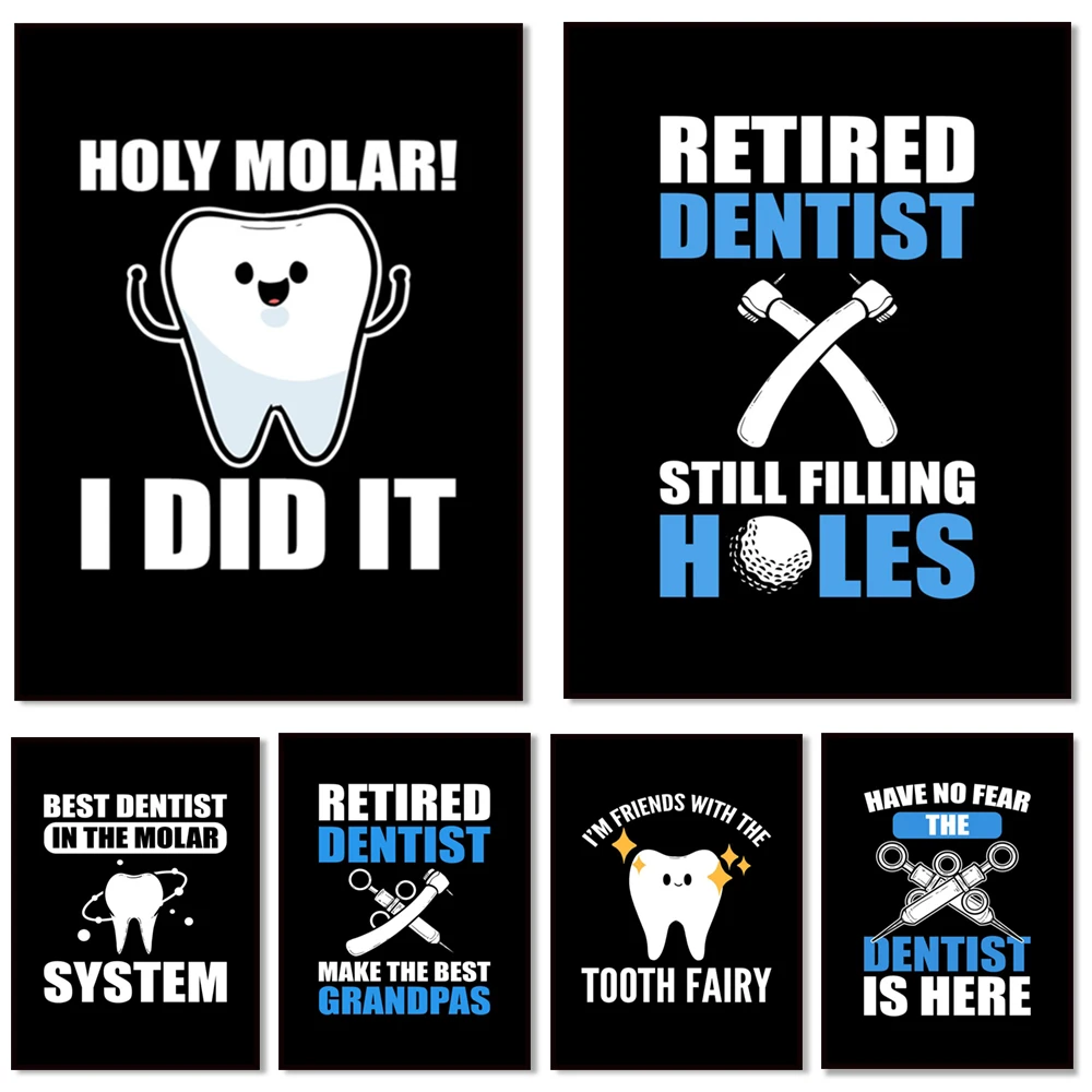 

Teeth Retired Dentist Grandpa Canvas Painting Poster Prints Teeth Dentist Wall Art Picture Decoration Doctor Office Room Decor