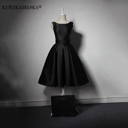 Sexy Backless Black Evening Dress Elegant Wedding Party Mini Summer Dresses for Women 2023 Bow-tie Prom Guest Birthday estidos