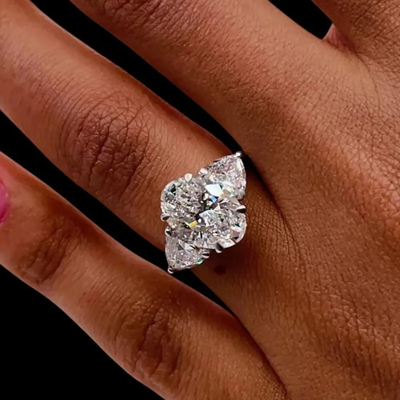 AEAW IGI-zertifizierter 2CT Ovaler Labor-Diamant-Verlobungsring, Farbe EF, Reinheit VS-VVS, Platin 950 Ring für Damen – Detail 8