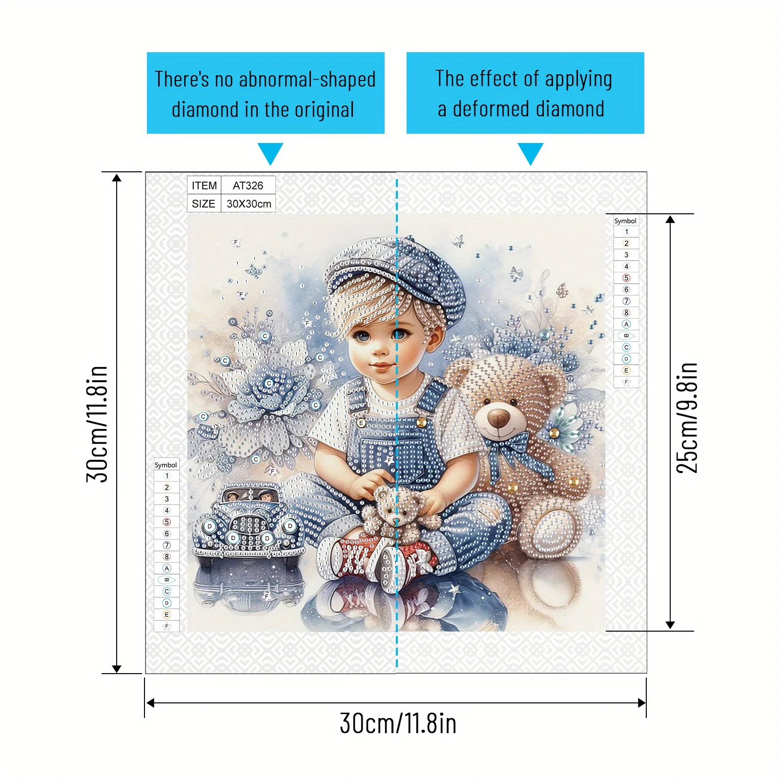 DIY Boy and Bear 5D Special Shape Diamond Art Kits for Beginners,Diamond Art Painting Kits for Home Wall Decoration Gift
