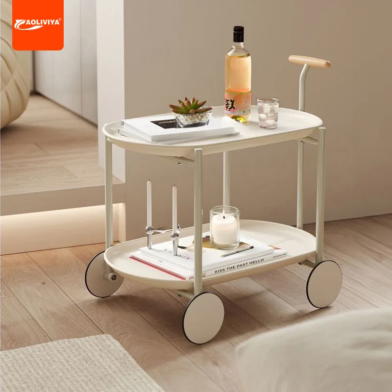 

Aoliviya Nordic Creative Sofa Side Table Internet Celebrity Minimalist Ins Moon Trolley Movable Modern Small Apartment Coffee Ta