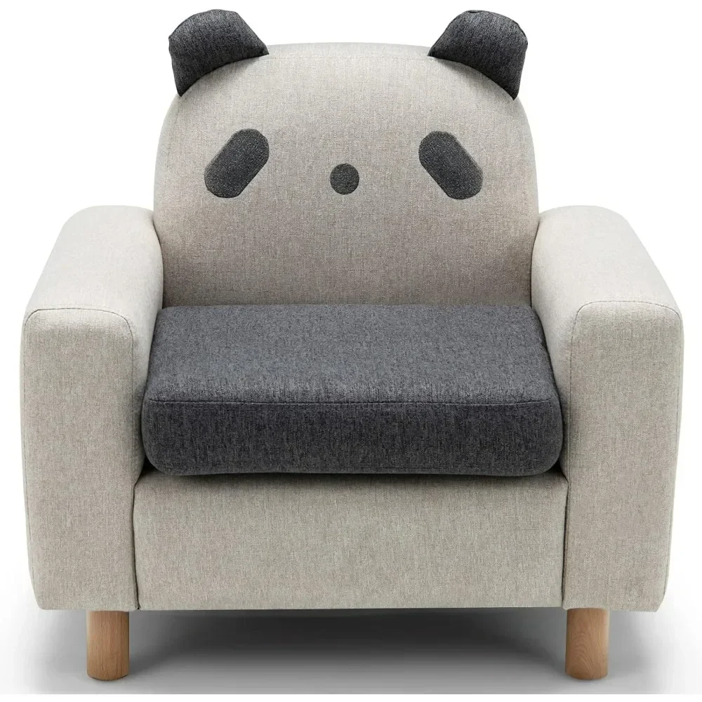 

Children's cartoon sofa chair with wooden frame, thick cushion, children's room, kindergarten, 2-8 years old (panda)