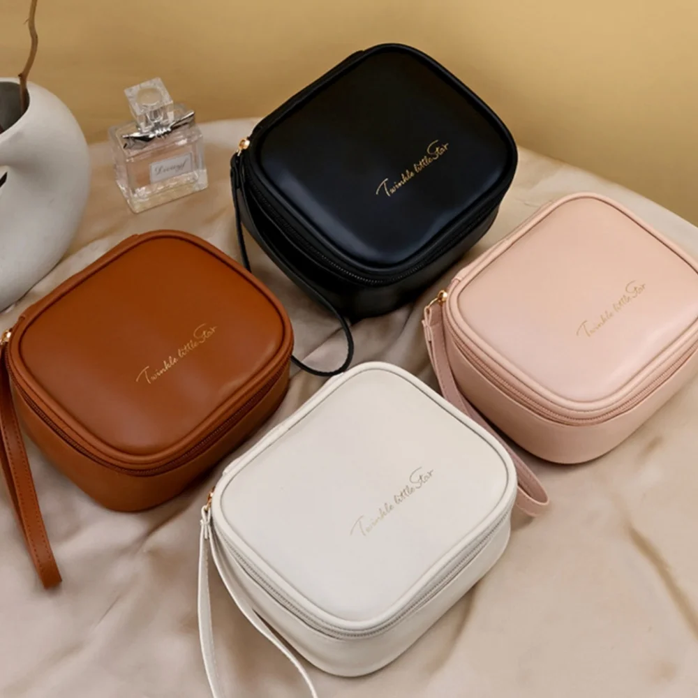 

Pu Leather Cosmetic Bag High-Quality Portable Storage Bag Woman Lipstick Bag Exquisite For Travel Daily Makeup Gift For Makeup