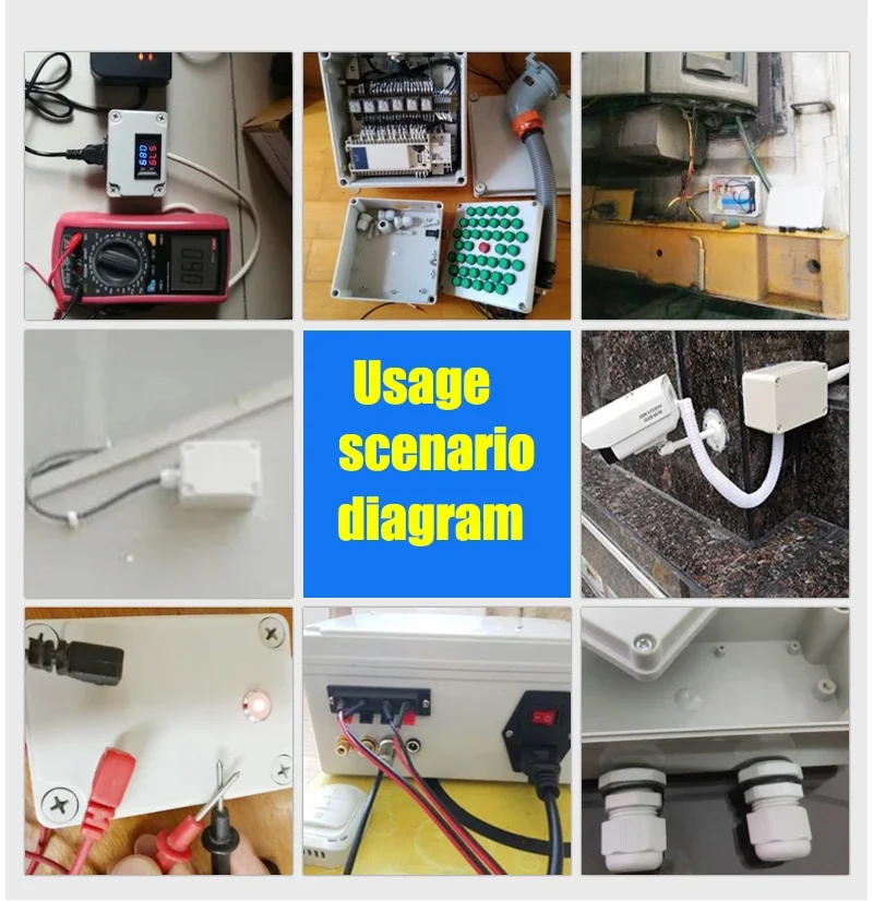 Outdoor Waterproof Junction Box Monitoring Terminal Box ABS Plastic Outdoor Power Supply Sealing Box