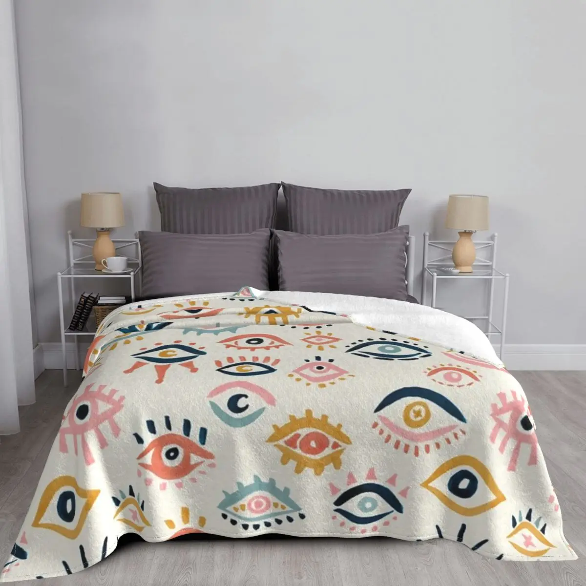 Mystic Eyes Blanket Soft Fleece Spring Warm Flannel Throw Blankets for Sofa Outdoor Bedding Bedspread Home Decoration