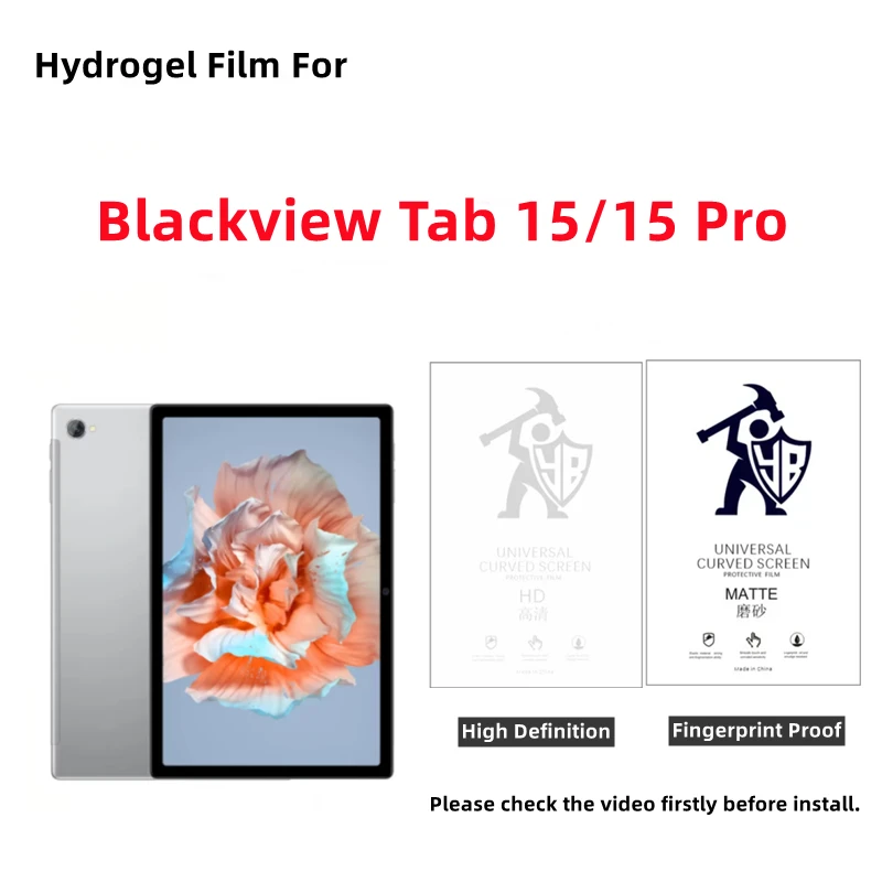 

2pcs HD Tablets Hydrogel Film For Blackview Tab 15/15pro Matte Screen Protector For Blackview Tab 15 Pro Clear Protective Film