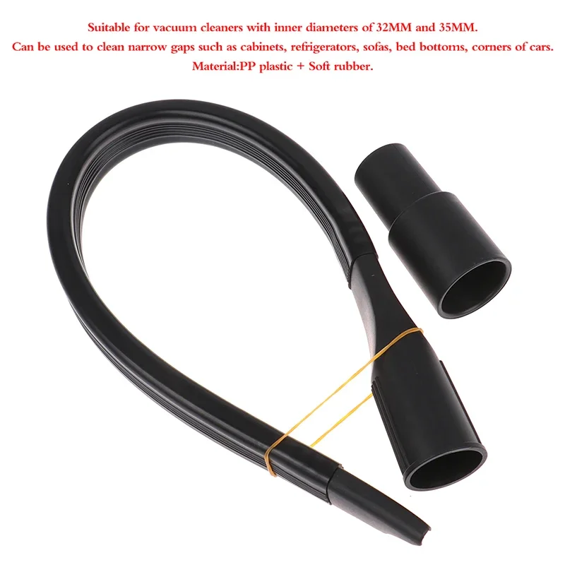 

35mm To 32mm Flexible Crevice Hose Adapter Flat Slim Suction Nozzle Carpet Floor Cleaning Tools Drain auger Sink drain