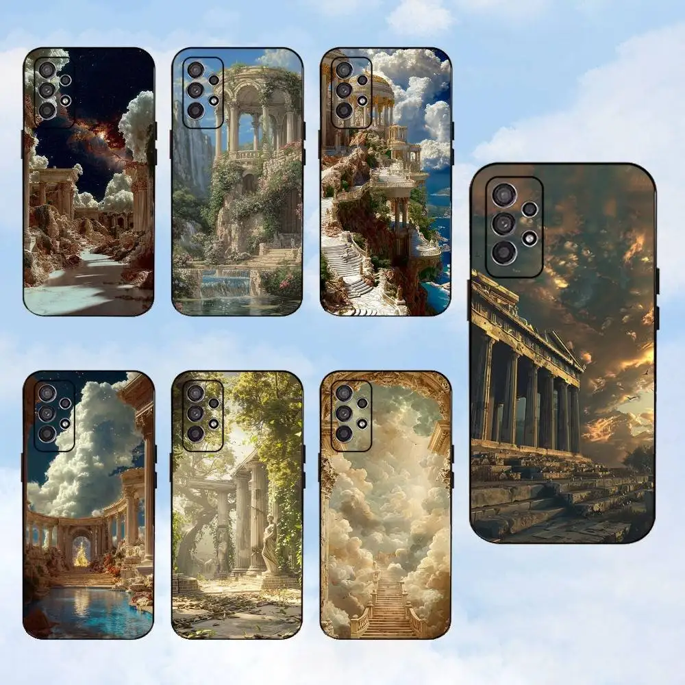 

Greek Palaces Phone Case For Samsung S25,S24,S23,S22,S21,S20,S10,Ultra,Plus,Lite,FE,Soft Silicone Black Cover