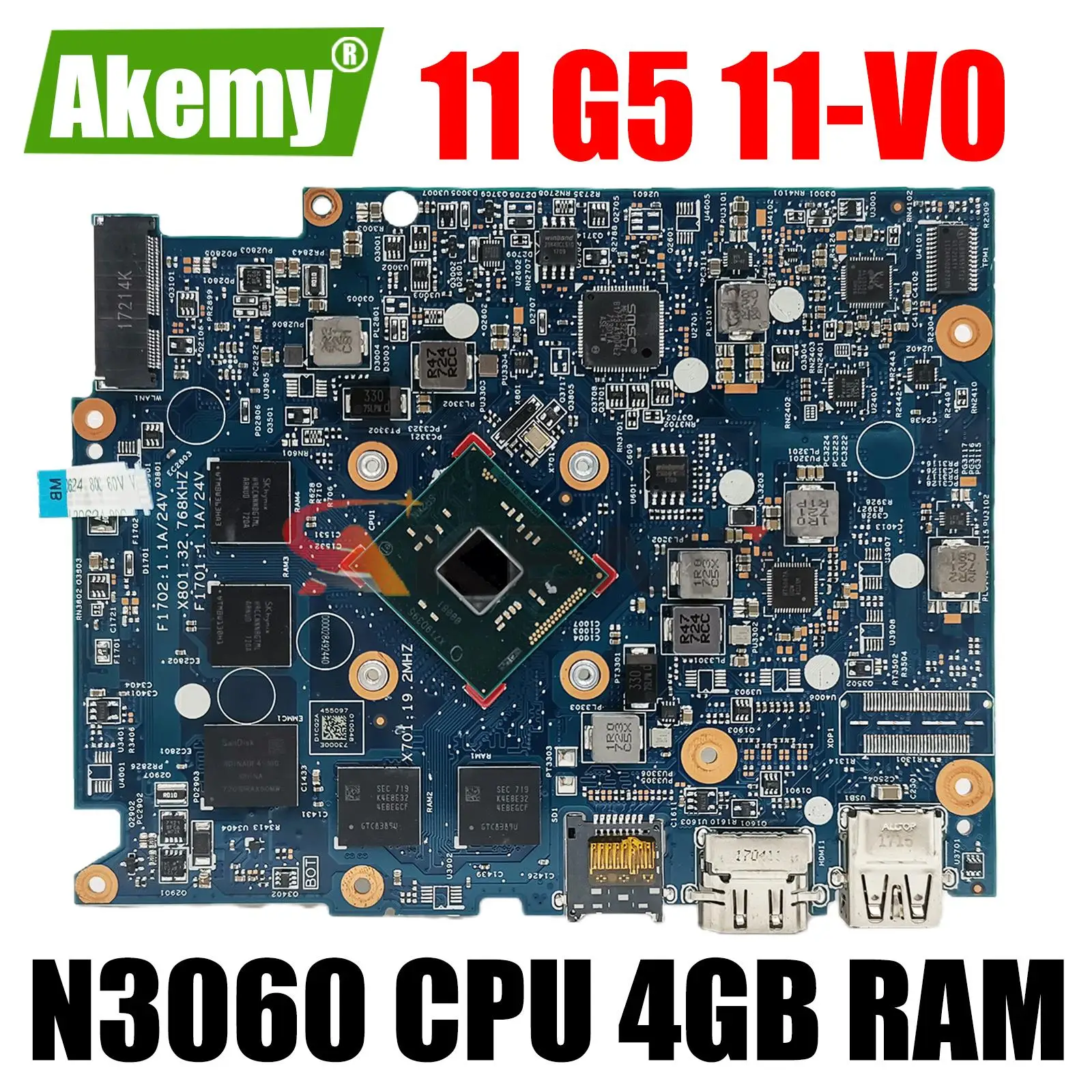 

For HP Chromebook 11 G5 11-V0 laptop motherboard with N3060 CPU 4GB RAM 16GeMMC 900042-001 100% Tested