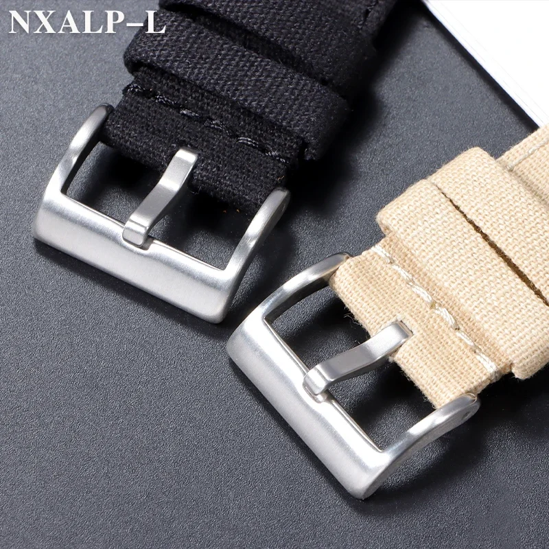 나일론 시계 스트랩 코튼 캔버스 밴드 20mm 22mm 남성용 팔찌 퀵 릴리스 브러시 버클 시계 밴드 Smartwatch Aaccessories