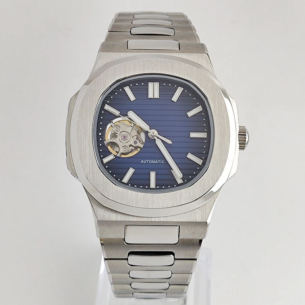 ساعة ميكانيكية من الفولاذ المقاوم للصدأ للرجال مقاس 10 ألوان 40 مم مناسبة لتثبيت علبة حركة نوتيلوس NH38