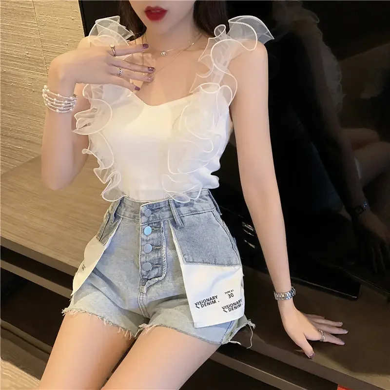 Women Corset Tops  Photogenic Super Fairy Short Spaghetti-Strap Camisole Top Summer Tank Camis Crop Top For Women