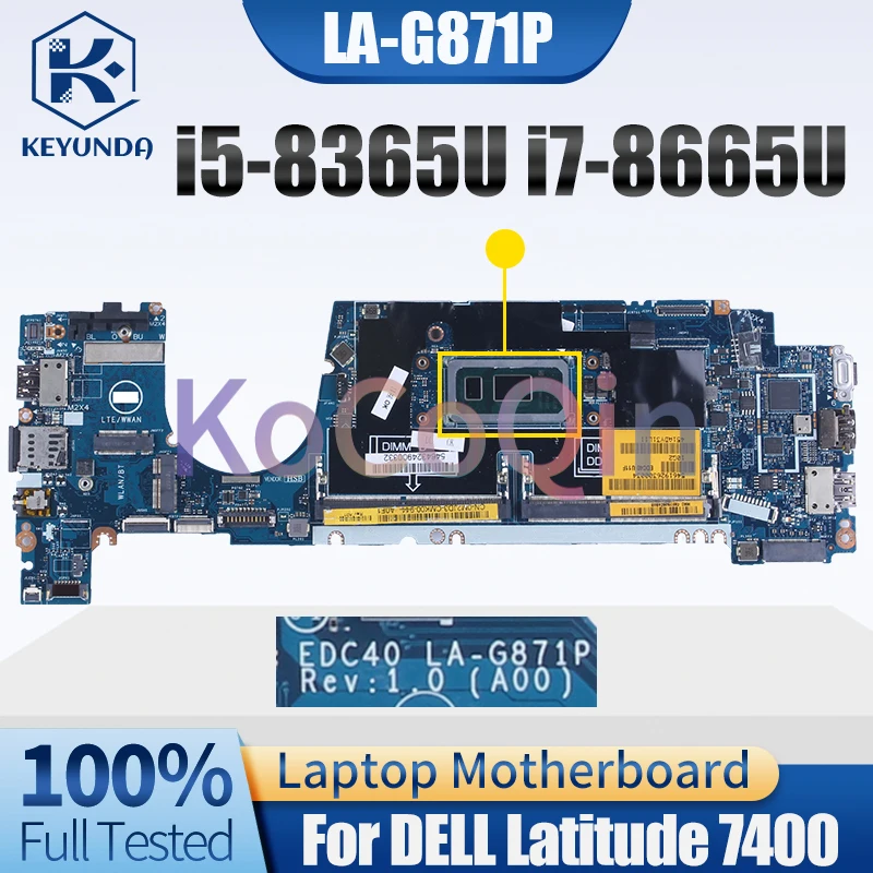 Imagem -02 - Placa-mãe Portátil para Dell Latitude Notebook Mainboard I58365u I79665u 480 Ghz Cn0g2kkx 0g2kkx Edc40 La-g871p Srf9w