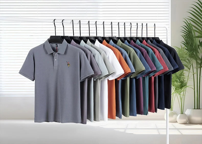 Klassisches Sommer-Produkt der Marke Paul Pony: besticktes, reines Baumwoll-Polohemd mit kurzen Ärmeln, ideal für den täglichen, bequemen Gebrauch und als lässiges Oberteil für Herren. – Detail 4