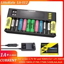 

Liitokala Lii-500 Lii-S12 D4XL 18650 Smart Battery Charger,3.7V 18350 14500 18500 21700 26650 1.2V AAA NiMH Lithium LCD Charger