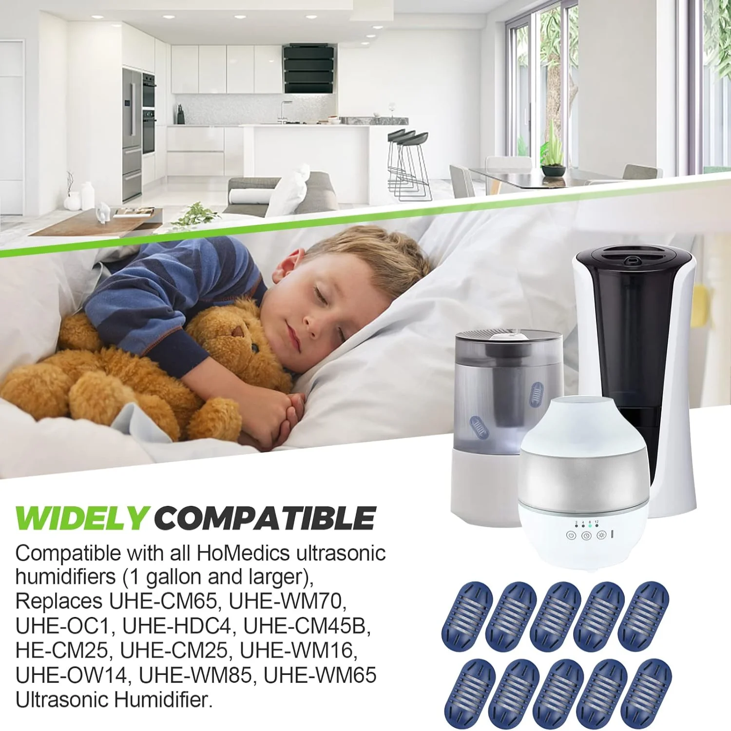 Paquete de 10 cartuchos de desmineralización aptos para humidificador ultrasónico filtro de cartucho de desmineralización UHE-HDC4-elimina la Mis blanca