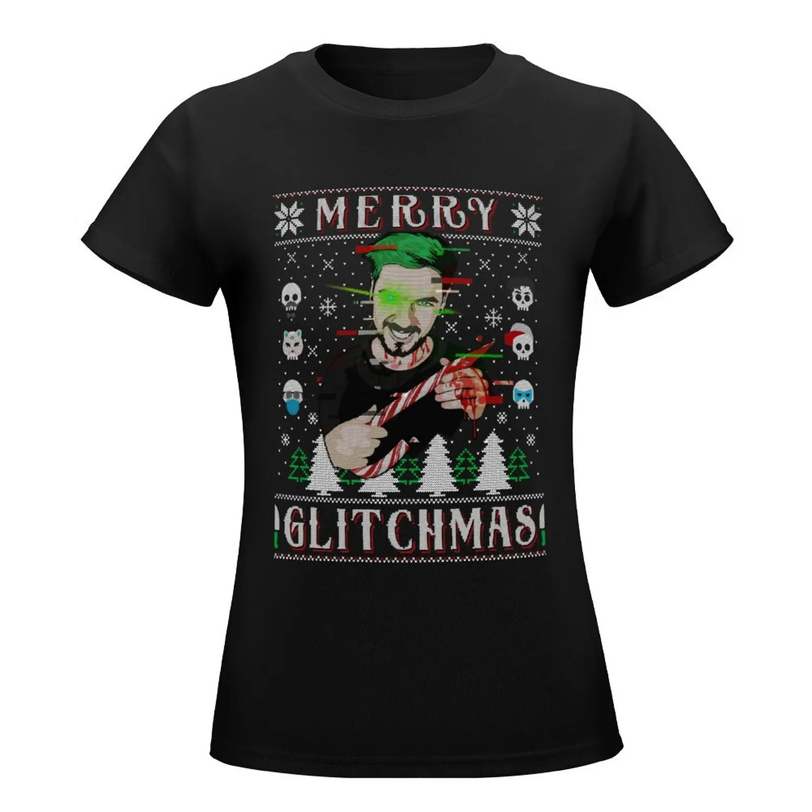 Merry Glitchmas [/Zoom] T-Shirt summer top plus size tops Female clothing t-shirt dress for Women graphic