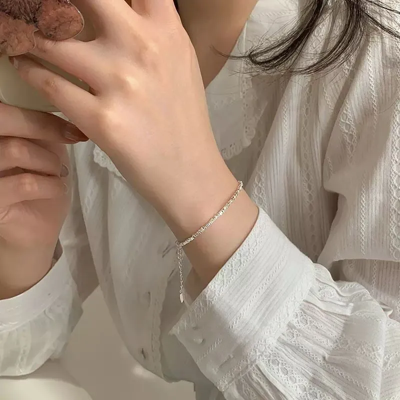 925 فضة غير النظامية سلسلة أساور S925 فضة غرامة مجوهرات رائعة هدية للنساء موضة رائجة البيع