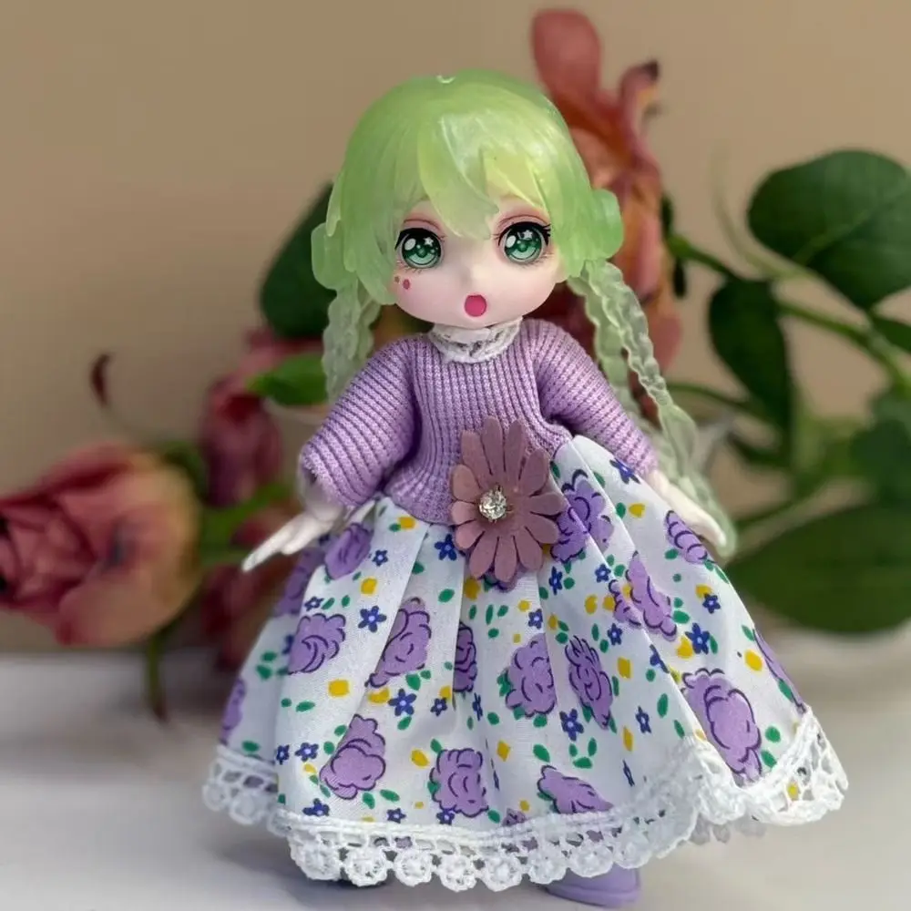 13cm Height Doll Body Multi Joints Spherical Jointed Movable Body Nude Doll Cartoon Manga Face Doll Accessories 4 Inch Doll
