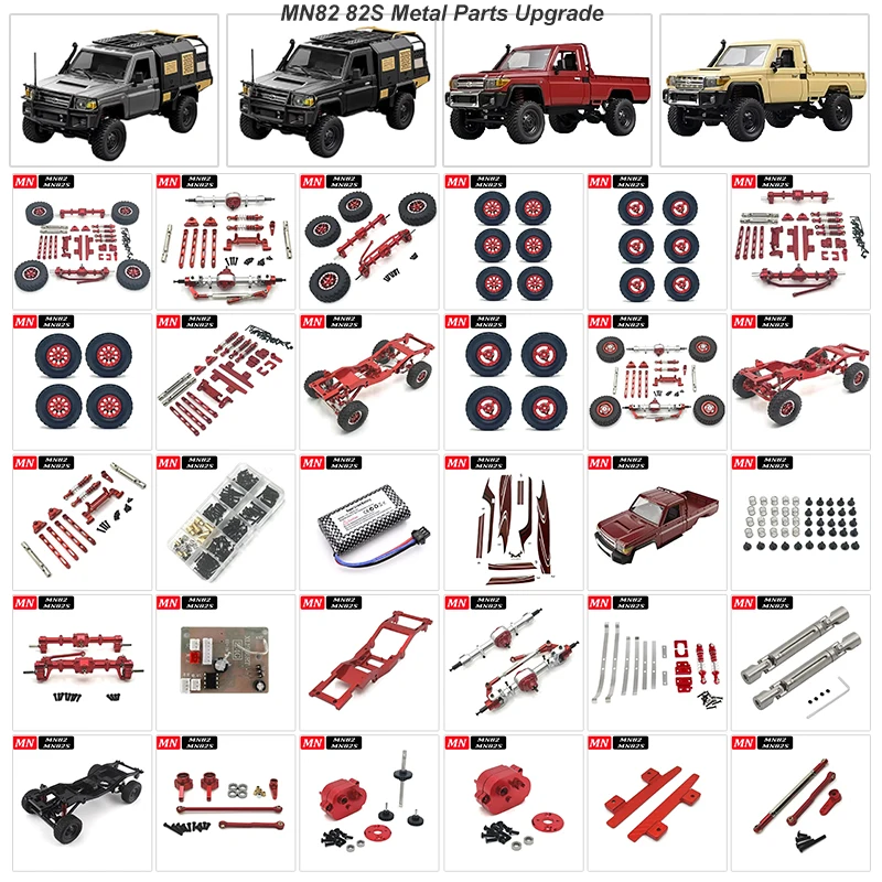 

Metal Upgrade MN82 MN82S Parts Extraction 2.4G Four-wheel Drive Off-road Race Remote Control Vehicle Children's Toy Model MN