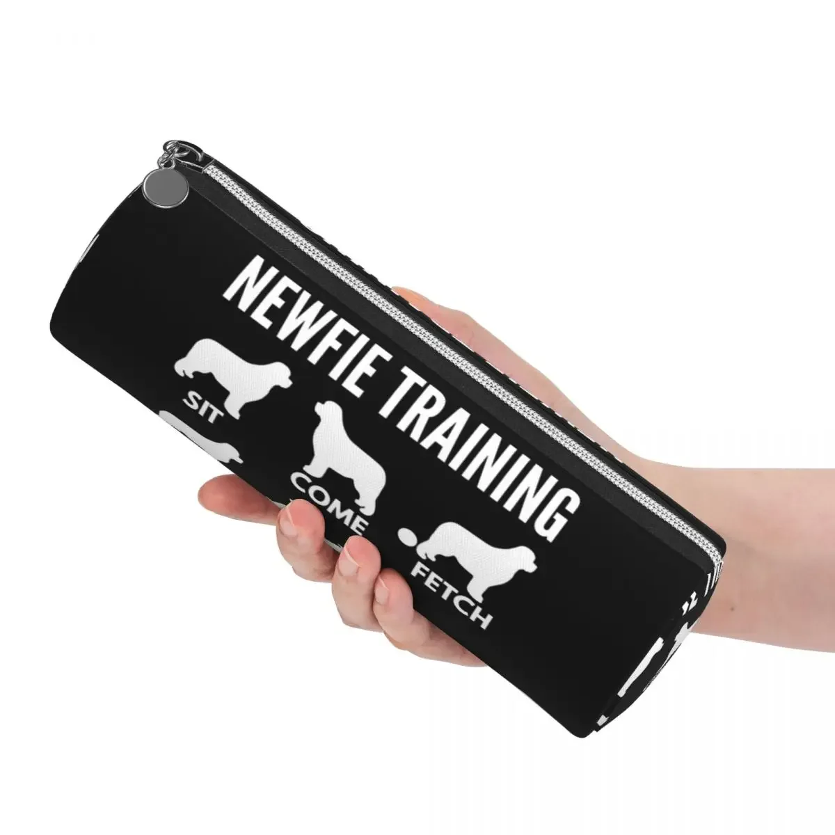Newfie Training - Newfoundland Dog Tricks Pencil Case Pencil Pouch Cylinder Pen Box Pencil Bag for Boy Girl School